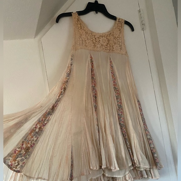 Free People One Annabella Boho Mini Dress Ivory Floral Size Small - Picture 5 of 7